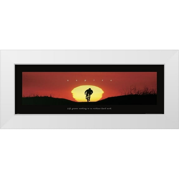 Frontline 14x7 White Modern Wood Framed Museum Art Print Titled - Aspire - Sun