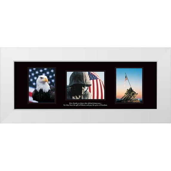 Frontline 14x7 White Modern Wood Framed Museum Art Print Titled - The Marines