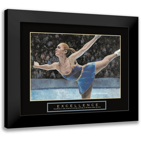 Frontline 18x15 Black Modern Framed Museum Art Print Titled - Excellence - Skating