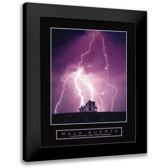 Frontline 20x24 Black Modern Framed Museum Art Print Titled - Bad Luck - Lightning