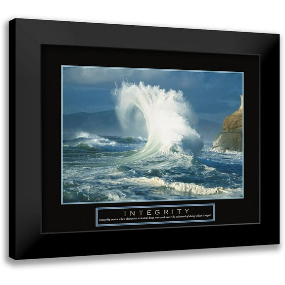 Frontline 24x20 Black Modern Framed Museum Art Print Titled - Integrity - Wave