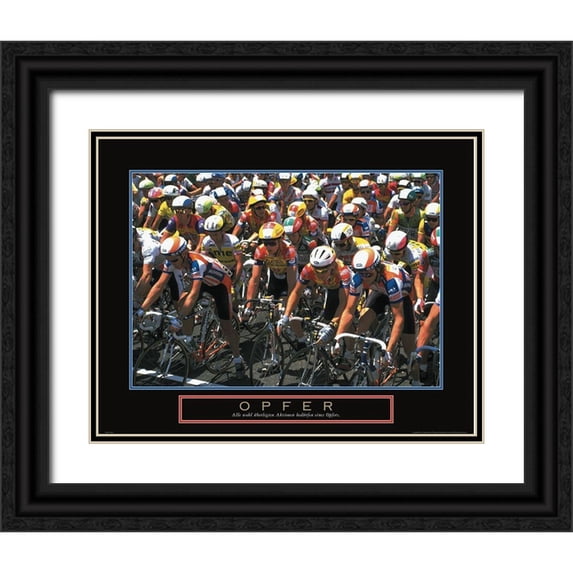 Frontline 24x20 Black Ornate Wood Framed with Double Matting Museum Art Print Titled - Sacrifico