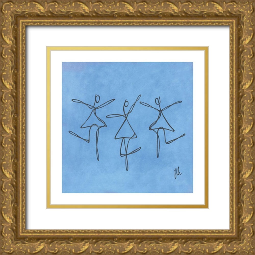 Dancing Group Blue and Yellow - Framed Print main image 0