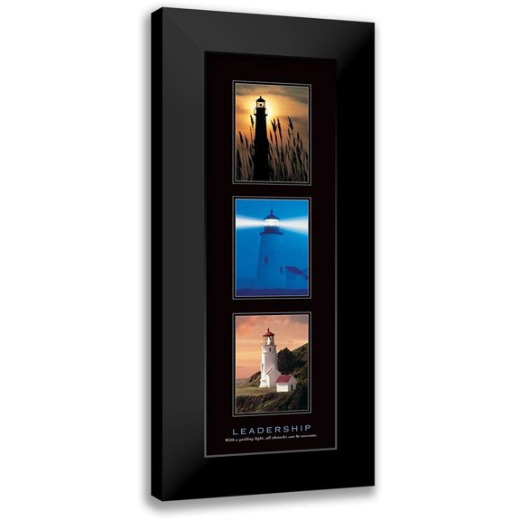 Frontline 7x14 Black Modern Framed Museum Art Print Titled - Lighthouse Tryp