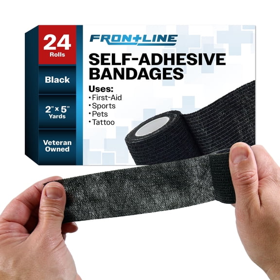 Frontline Breathable Self-Adhesive Bandage Wrap, Tape, 5 Yards, 24 Count