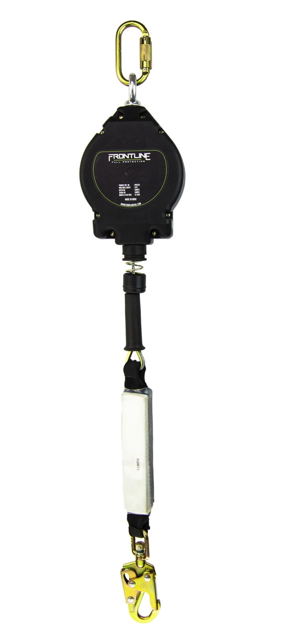 Frontline Fall Protection RPG25LE Leading Edge Cable Single Leg 25ft SRL with Steel Snap Hook End |OSHA & ANSI Compliant SRL |Galvanized Steel Retractable Lifeline/Safety Yoyo