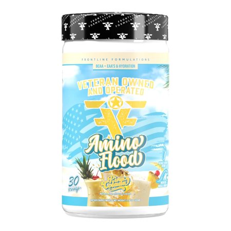 Frontline Formulations Amino Flood BCAA EAA Recovery Drink Pina Colada, 30 Servings