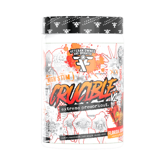 Frontline Formulations Crucible Pre-Workout Powder, High Stim, Veteran ...