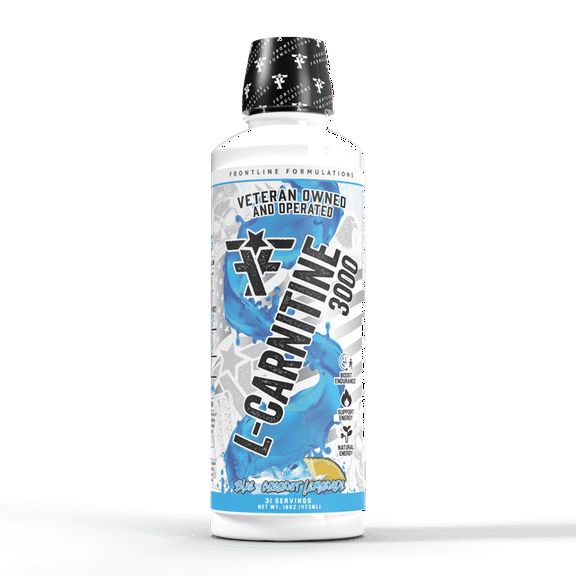 Frontline Formulations L-Carnitine | Premium Stimulant Free Workout Drink | Transforms Fat Into Energy and Supports Muscle Recovery For Men and Women | Blue Coconut Lemonade
