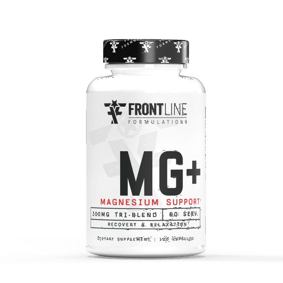 Frontline Formulations MG+ Magnesium Support, Dietary Supplement Capsules, 60 Servings
