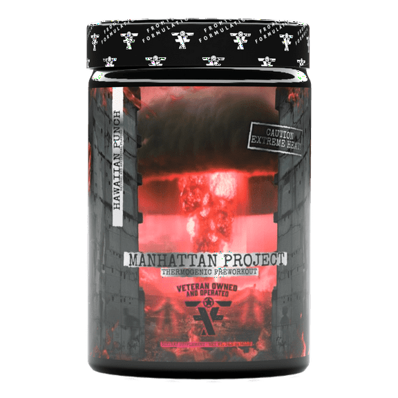 Frontline Formulations Manhattan Project High-Stim Thermogenic Pre-Workout Powder, 3.2g Beta-Alanine, Alpha-GPC, Hawaiian Punch, 25 Servings