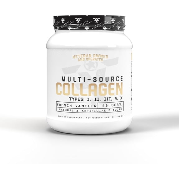 Frontline Formulations Multi-Source Collagen, Promotes Hair, Skin and Nail Health, French Vanilla