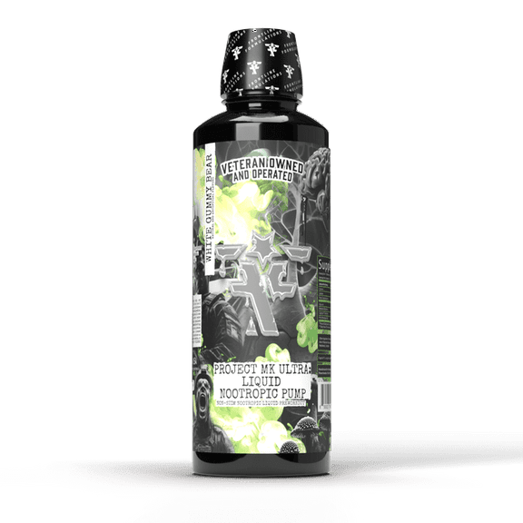 Frontline Formulations Project MK Ultra, Liquid Non-Stim Nootropic Preworkout, White Gummy Bear, 32 Servings