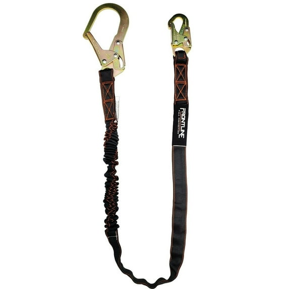 Frontline LIS61R Combat Single Leg Rebar Hook End 6' Lanyard with Internal Shock