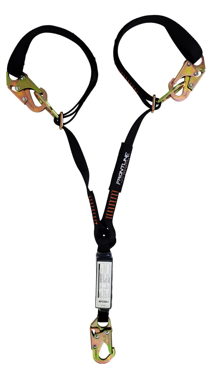 Frontline LPO62SADJ Combat 6' Tie-Back Double Leg Shock Absorbing Lanyard with S
