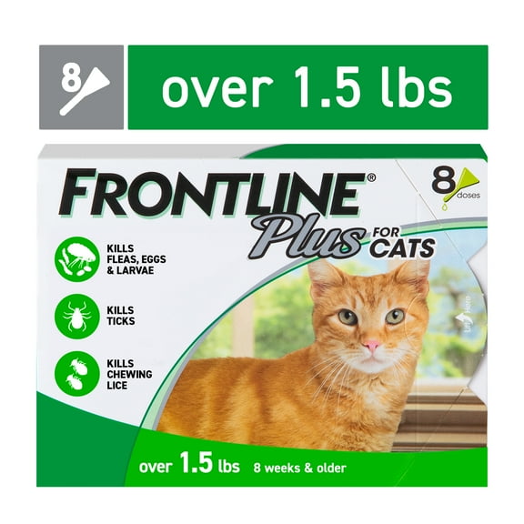 FRONTLINE Plus for Cat & Kitten Flea & Tick Spot Treatment, 8 Count