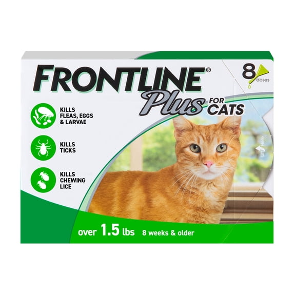 FRONTLINE Plus for Cat & Kitten Flea & Tick Spot Treatment, 8 Count