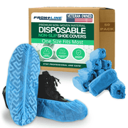 Frontline Protective Boot & Shoe Covers, Anti-Slip, Durable, Non-Woven Booties, 50 Pack, Blue, One Size Fits Most