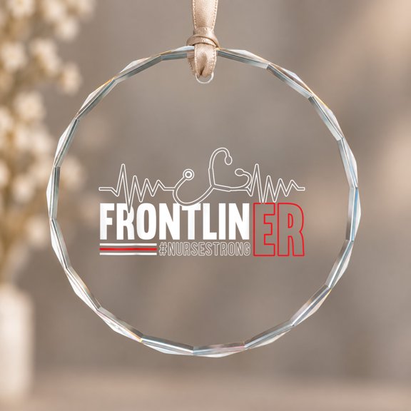Frontliner ER Nurse Hospital Medical Registered Nursing Ornament, Party Decor, Circle Glass Ornament