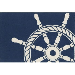 Nautical Woven Nautical Entry Rug, Round Door Mat Made in the USA by hand  in Mystic, Connecticut $ 145.00