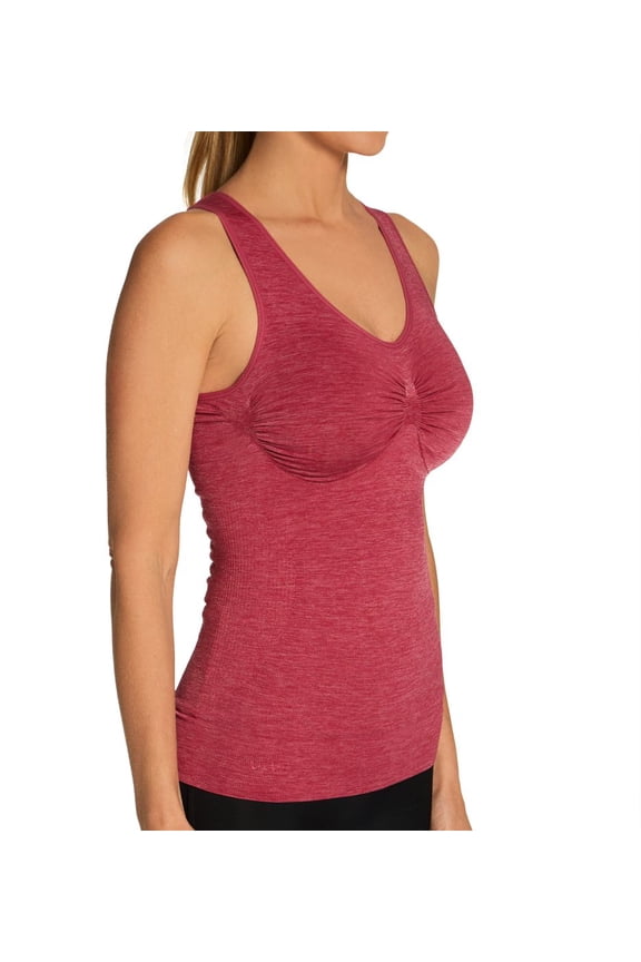 Frontrunner Shaping Sport Tank - Athletic Shapewear by MeMoi Large / Shapewear- Cabernet Space Dyed