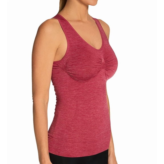 Frontrunner Shaping Sport Tank - Athletic Shapewear by MeMoi Large / Shapewear- Cabernet Space Dyed