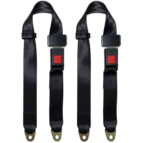 Fronttech 2pcs 2 Point Adjustable Seat Lap Belt for Universal Car Travel, Safety with Screw