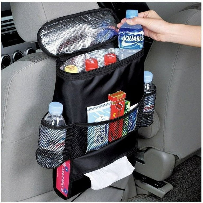 Fronttech Car Seat Back Organiser, Auto Seat Multi-Pockets Travel Storage Bag, Insulated Car Seat Back Drinks Holder Cooler