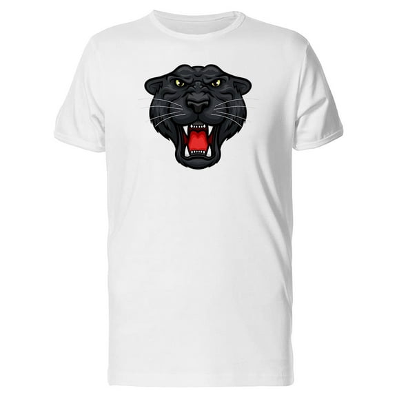 Frontview Of Black Jaguar Art T-Shirt Men -Image by Shutterstock, Male Large