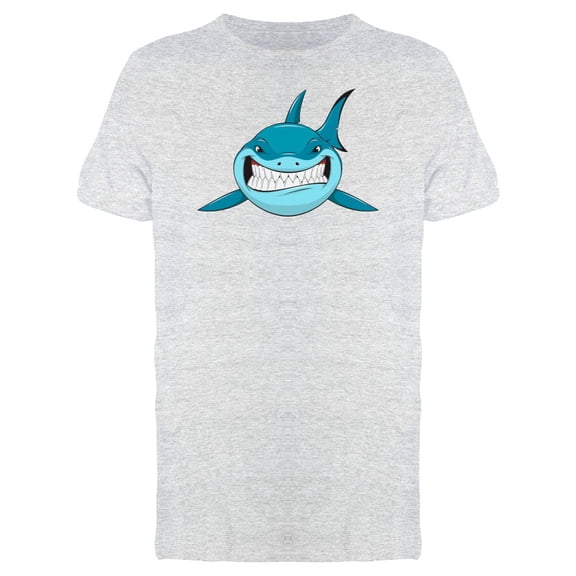 Frontview Of Blue Shark Cartoon T-Shirt Men -Image by Shutterstock, Male Large