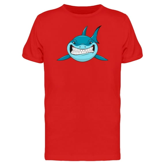 Frontview Of Blue Shark Cartoon T-Shirt Men -Image by Shutterstock, Male Small