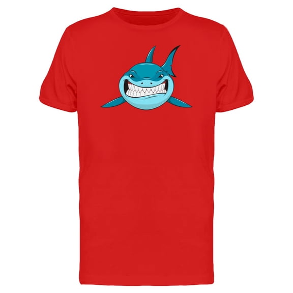 Frontview Of Blue Shark Cartoon T-Shirt Men -Image by Shutterstock, Male XX-Large