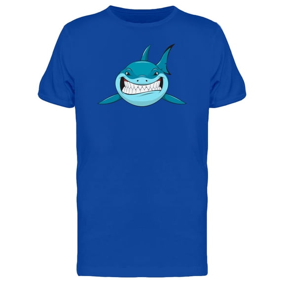 Frontview Of Blue Shark Cartoon T-Shirt Men -Image by Shutterstock, Male XX-Large