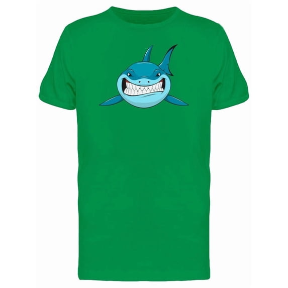 Frontview Of Blue Shark Cartoon Tee Men's -Image by Shutterstock