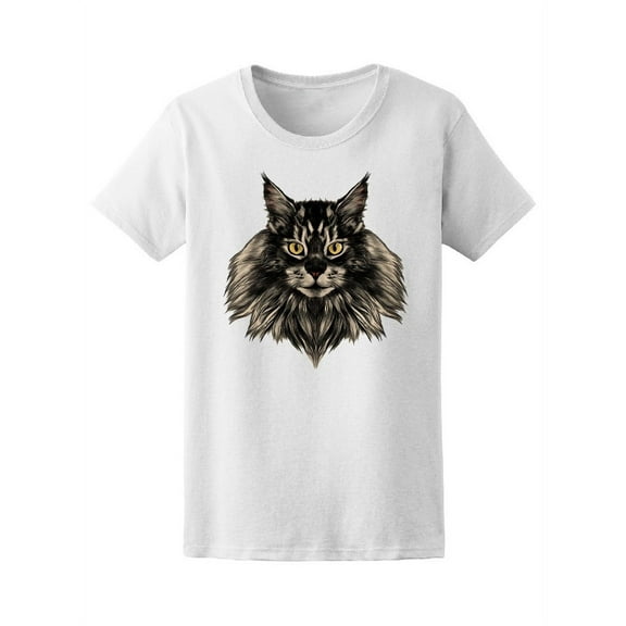 Frontview Of Main Coon  T-Shirt Women -Image by Shutterstock, Female Large