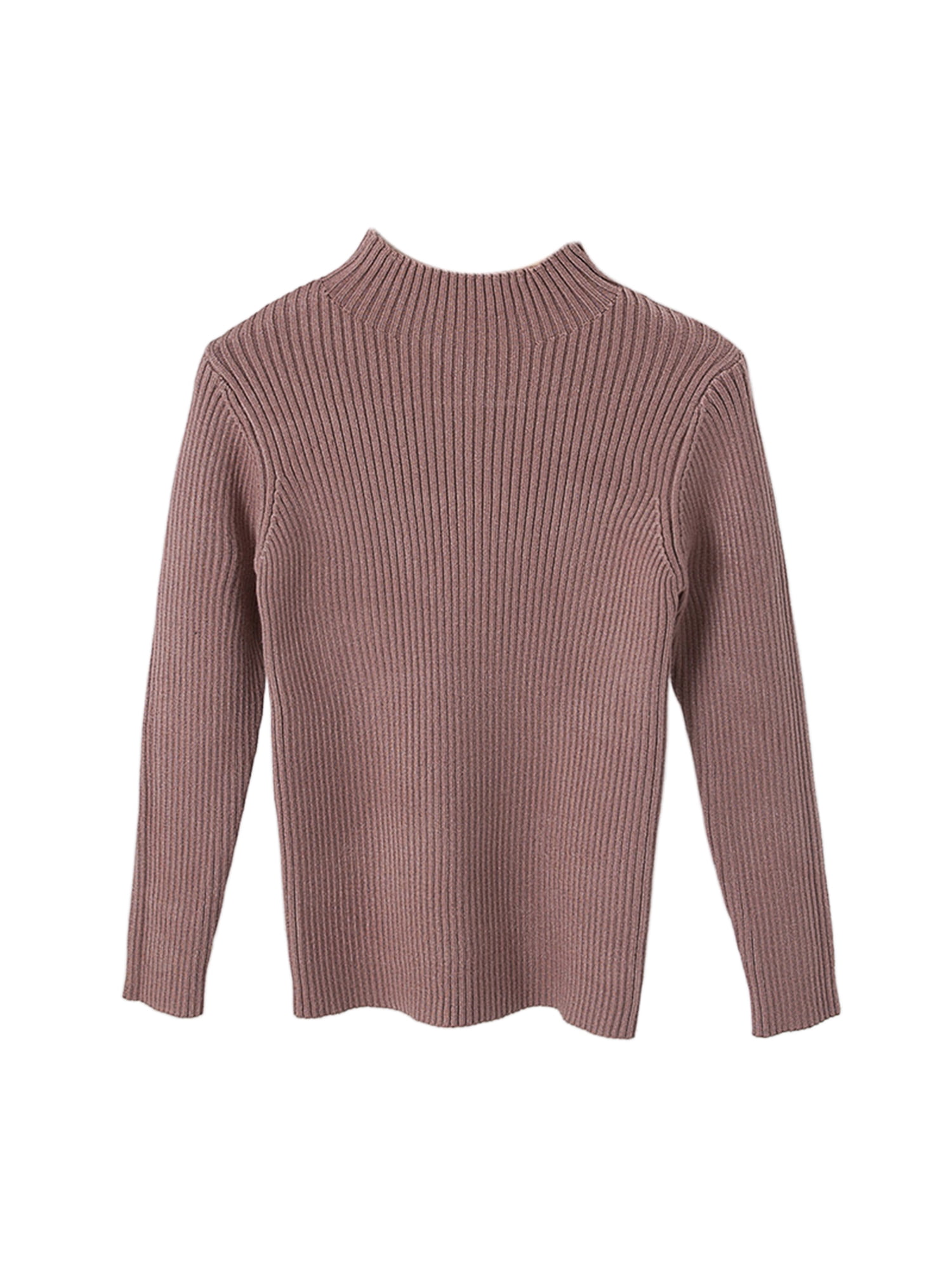 Frontwalk Boy Cute Plain Knit Sweaters Ribbed Thermal Tops Kids