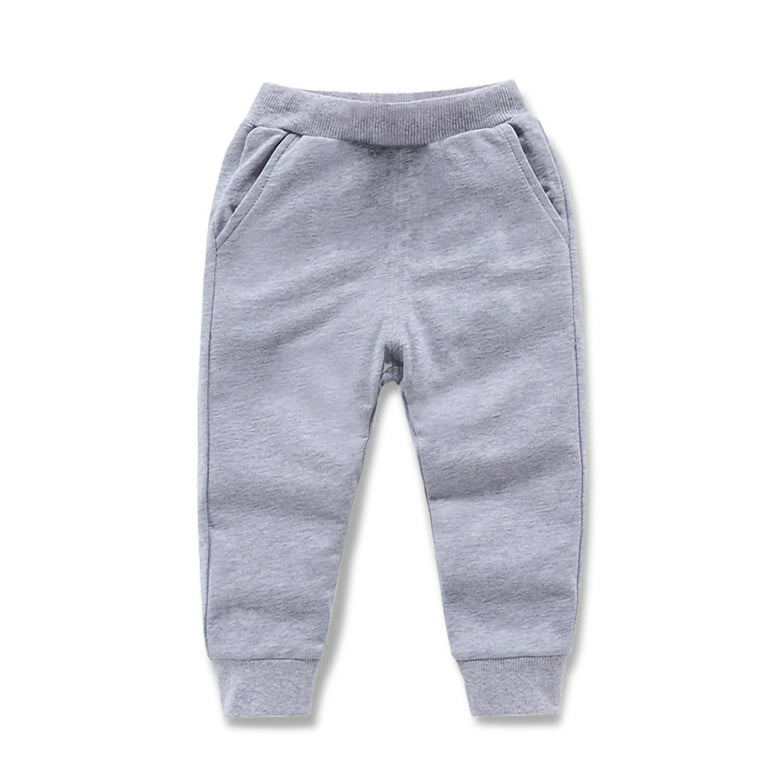 Frontwalk Boys Soft Elastic Waist Bottoms Solid Color Warm