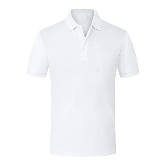 Frontwalk Boys Top Solid Color V Neck Polo Shirt Two Buttons Spring Beathable Blouse Lapel Collared Sichuan shirt black label-white M