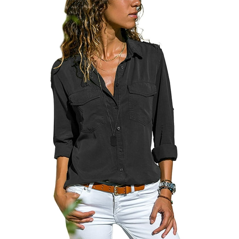 Long sleeve casual shirts womens best sale