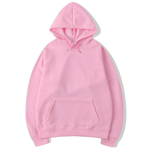 Frontwalk Casual Fleece Tops for Women Winter Plain Hoodies Sweatshirt Long Sleeve Basic Pullover Pocket