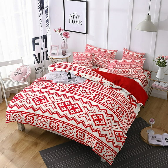Frontwalk Christmas Bedspread Lightweight Coverlet Set 3 Pieces Premium Quilt Sets Printed Style P Queen