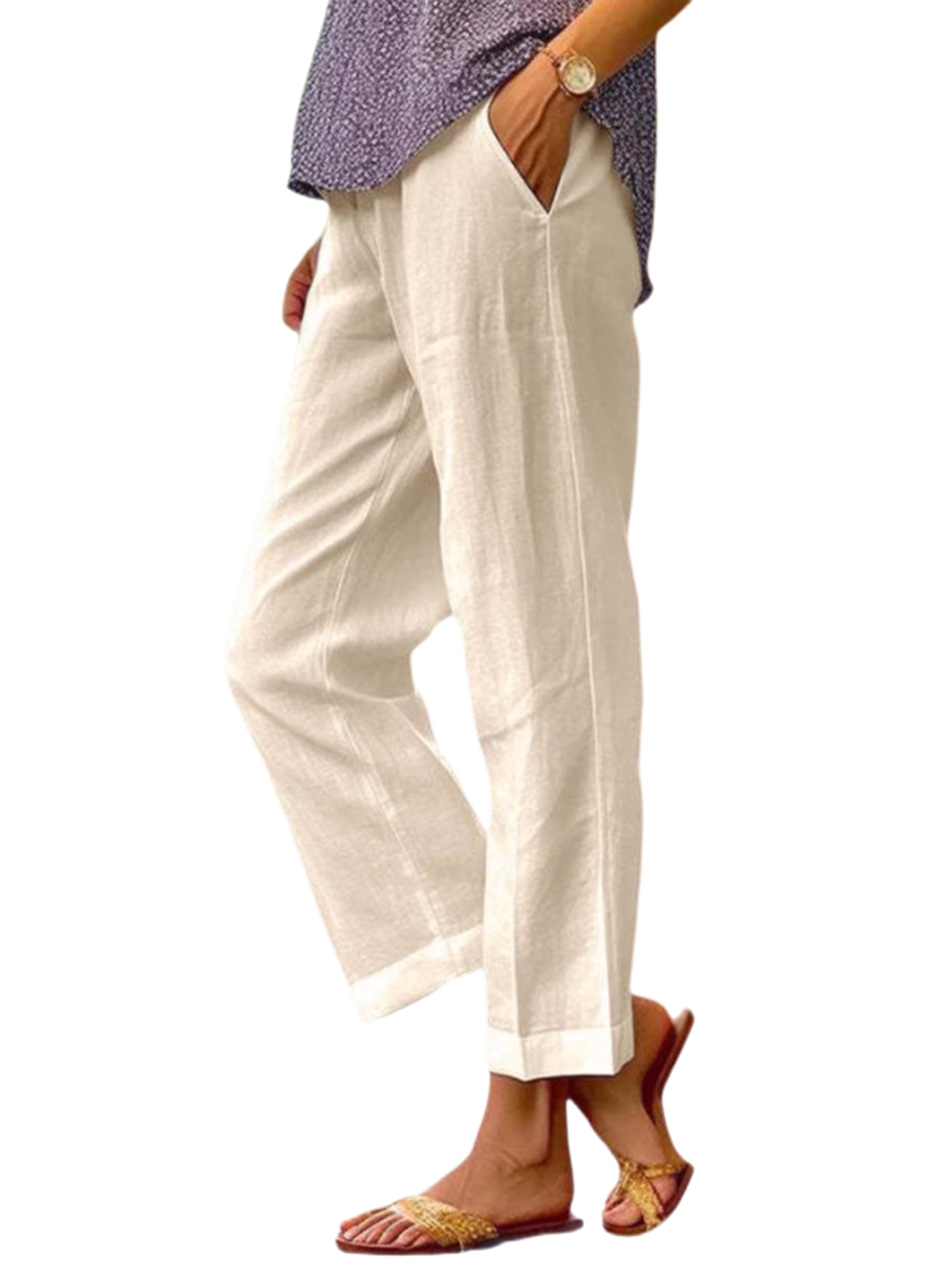 Pantalon Casual Femme Venezia Taille 14 - Coton Beige (tan) - Occasion Très Bon état