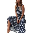 thumbnail image 1 of Frontwalk Dresses for Women Boho Polka Dots Tank Maxi Dress Navy Blue S, 1 of 2