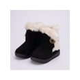 thumbnail image 1 of Frontwalk Kids Warm Ankle Booties Plush Collar Snow Boots Button Winter Boot Cold Weather Fuzzy Bootie Boys Mid Calf Outdoor Shoes Black 7.5toddlers, 1 of 5