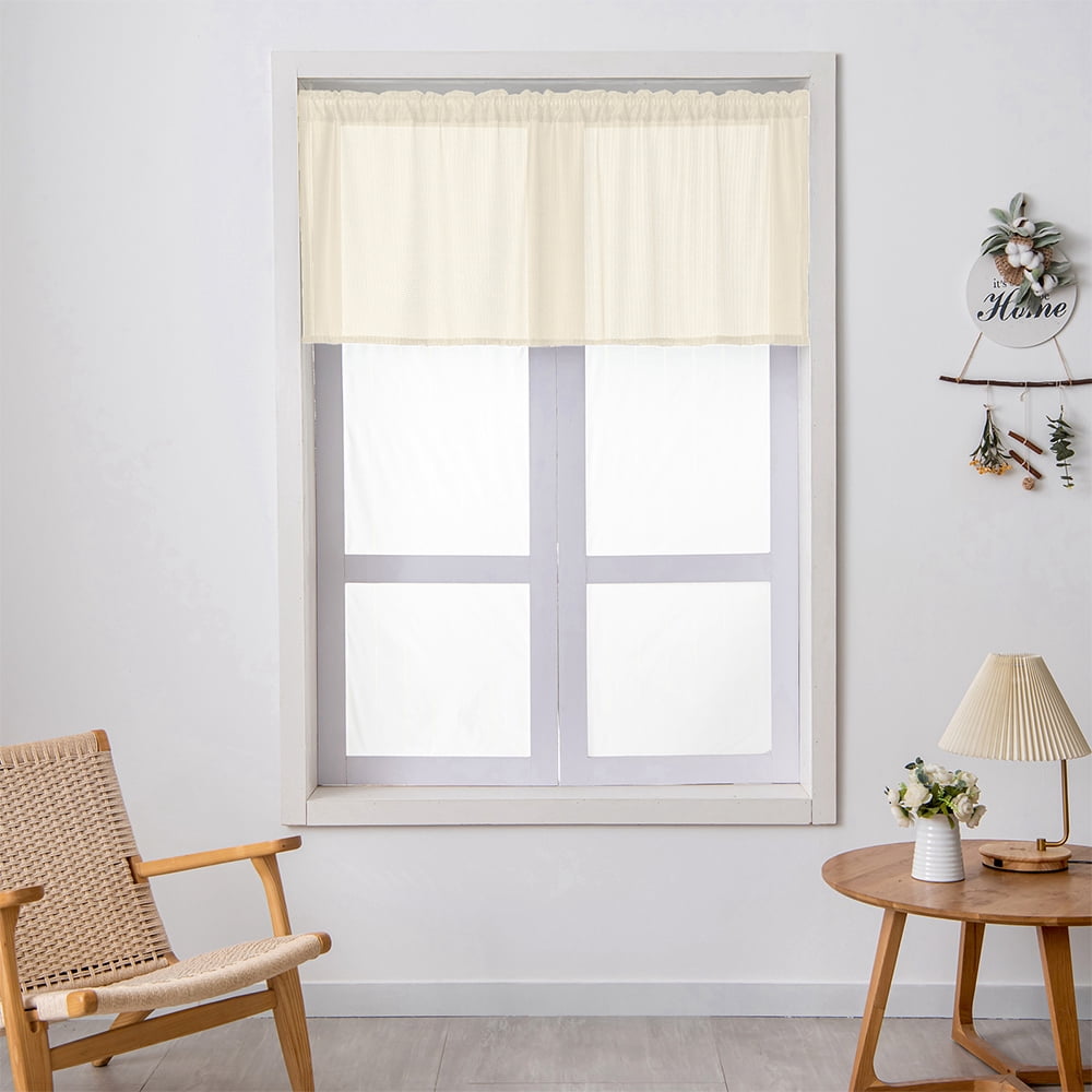 36 Inch Tier Curtains – Semi-Sheer Short Curtains For Kitchen, Bathroom, Or Small Windows (2 Panels, Turquoise)