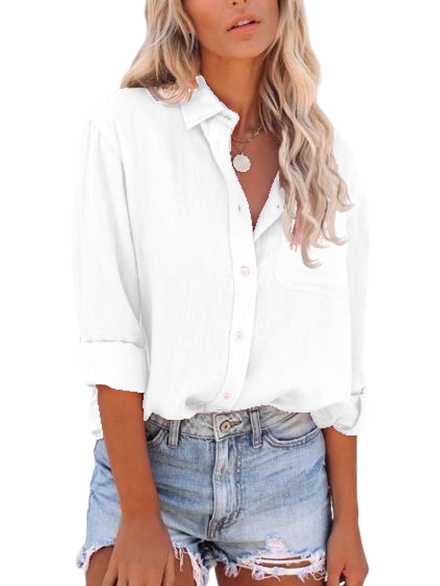 Baggy shops white collar shirt