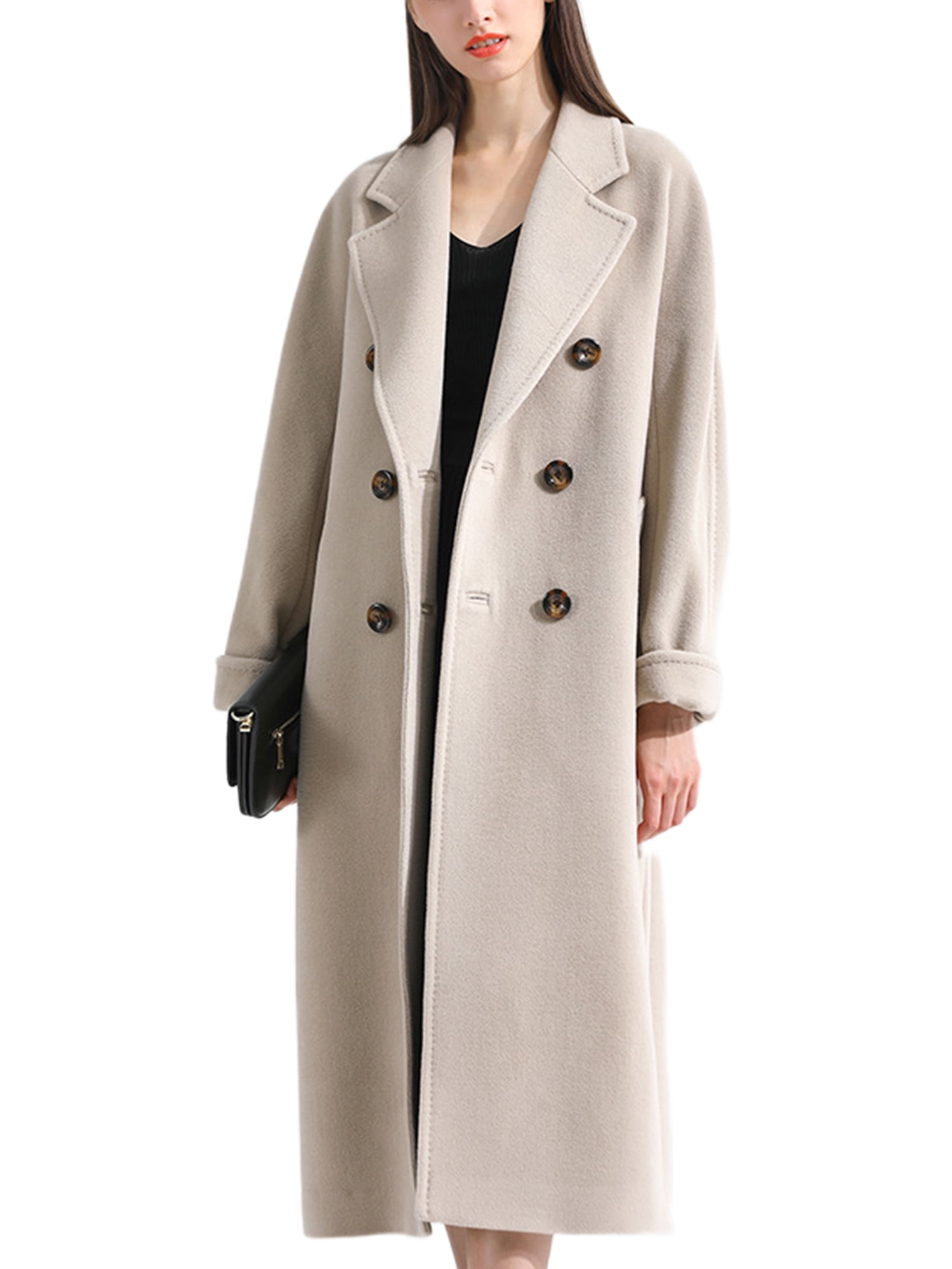 Frontwalk Ladies Belted Long Sleeve Trench Coats Double Breasted Casual ...