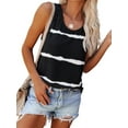 thumbnail image 1 of Frontwalk Ladies Bohemian Crew Neck Tank Top Sleeveless Casual Vest Striped Print Beach Pullover, 1 of 2