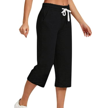 Frontwalk Women Baggy High Waist Midi Pants with Pockets Loose Fit ...