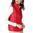 thumbnail image 1 of Frontwalk Ladies Down Vests Sleeveless Puffer Vest Zip Up Waistcoat Women Lightweight Outwear Stand Collar Jacket Big Red XL, 1 of 2